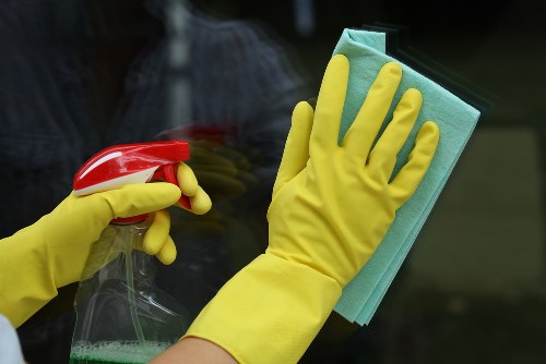 Office cleaners in NW2 maintaining a clean reception area