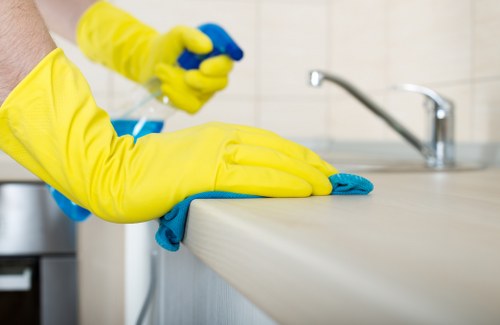 Deep cleaning a tiled hard floor in an NW2 property