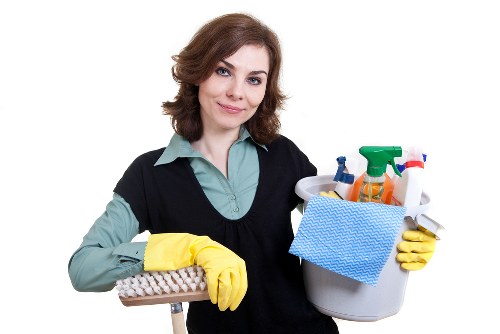 Supervisor monitoring safe carpet cleaning practices during an inspection